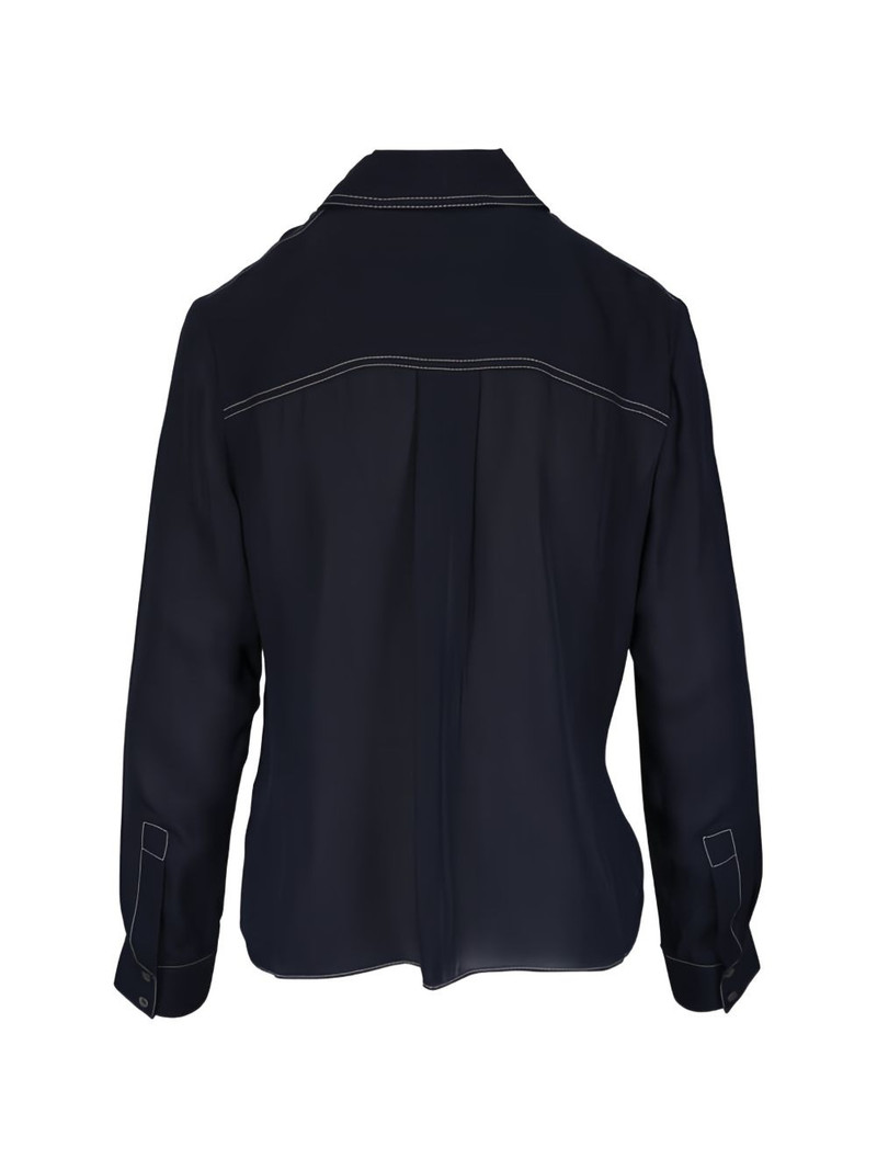 TWP Carter contrast-stitch long-sleeve shirt outlook