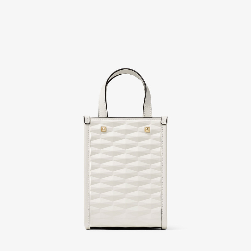 Mini N/S Tote
Latte Diamond Embossed 3D Leather Mini Tote Bag 6