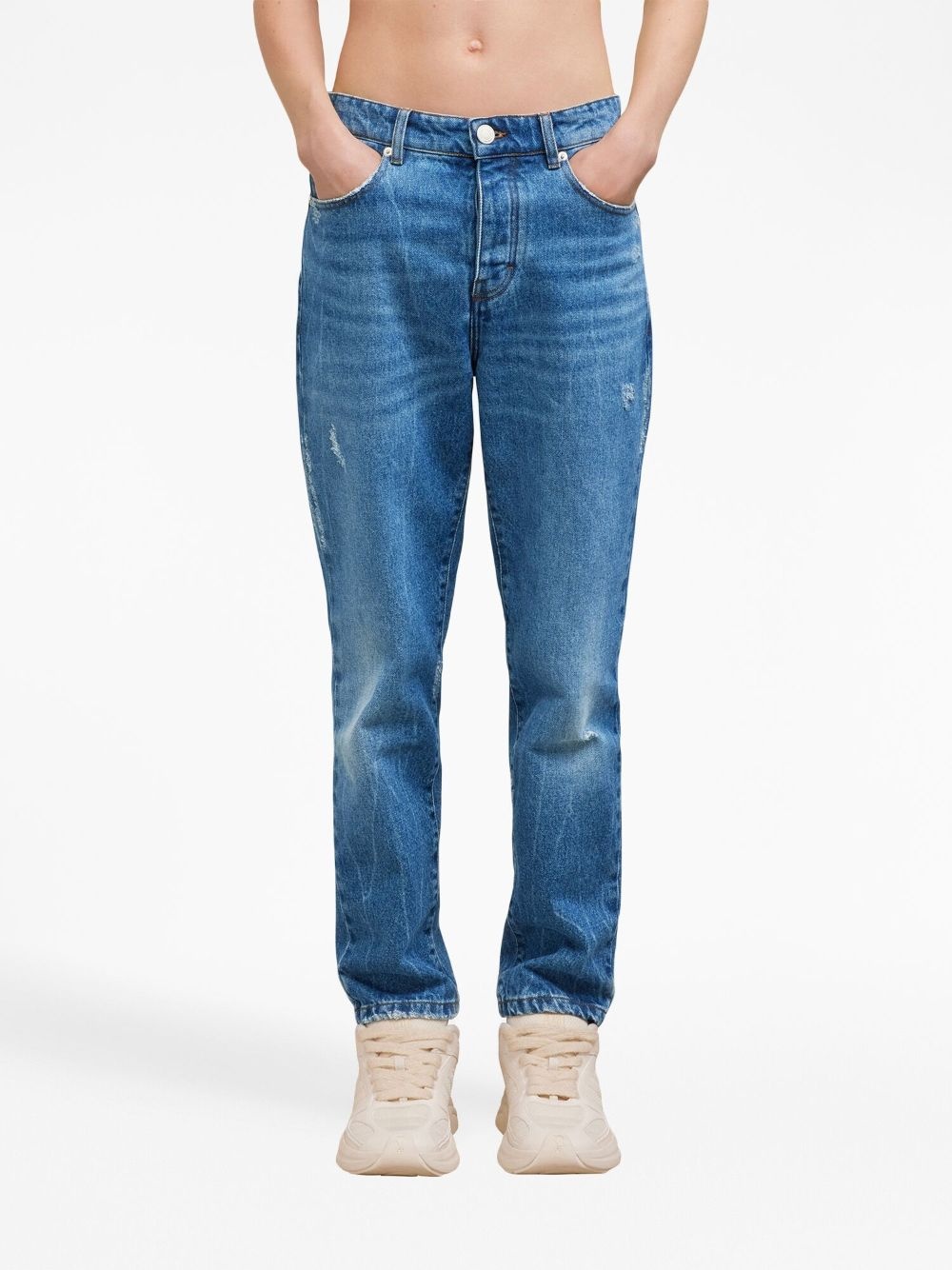 logo-patch straight-leg jeans - 5