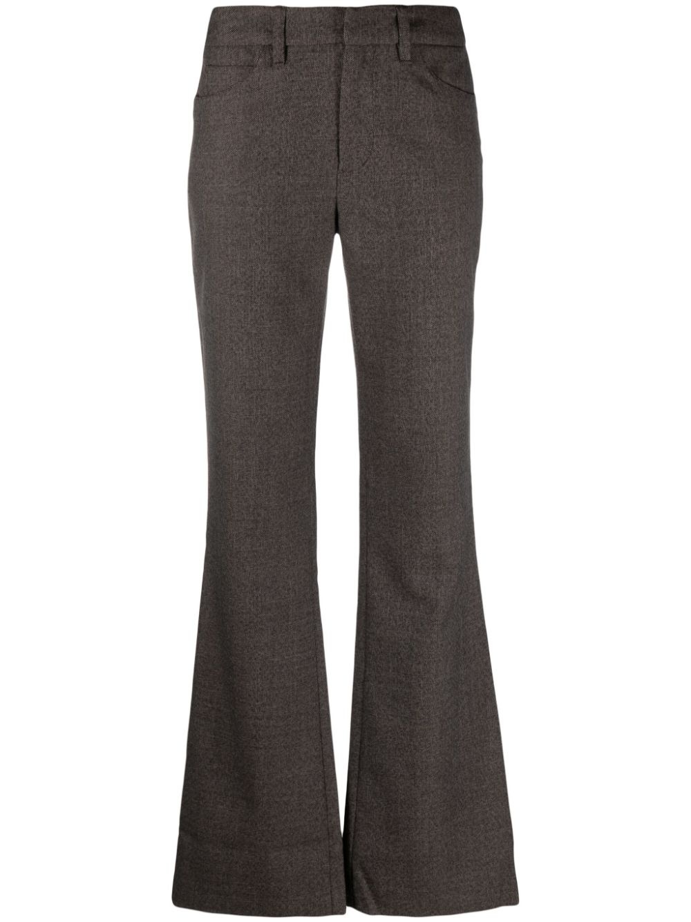 tailored flared wool trousers - 1