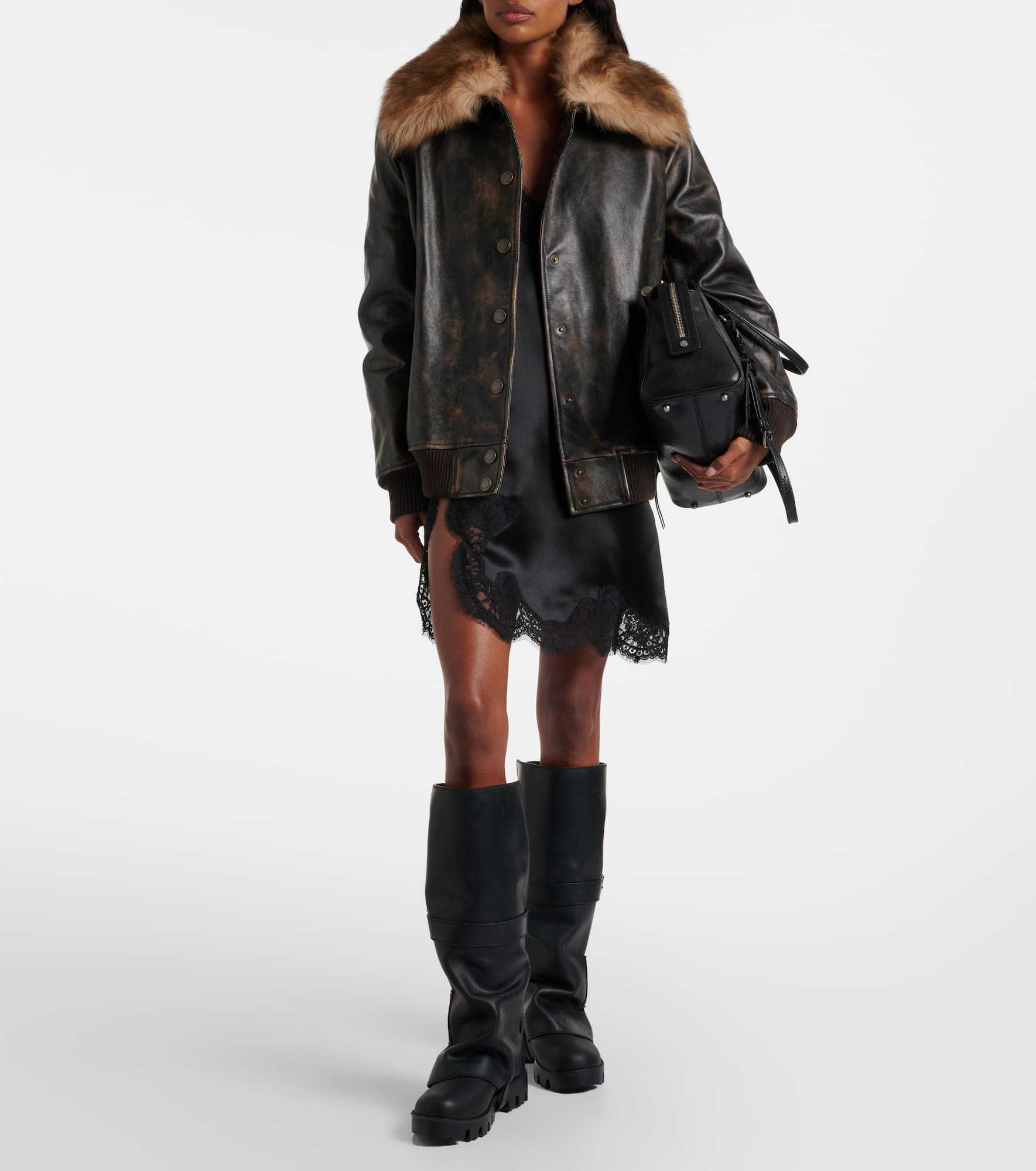 Leather biker boots - 3
