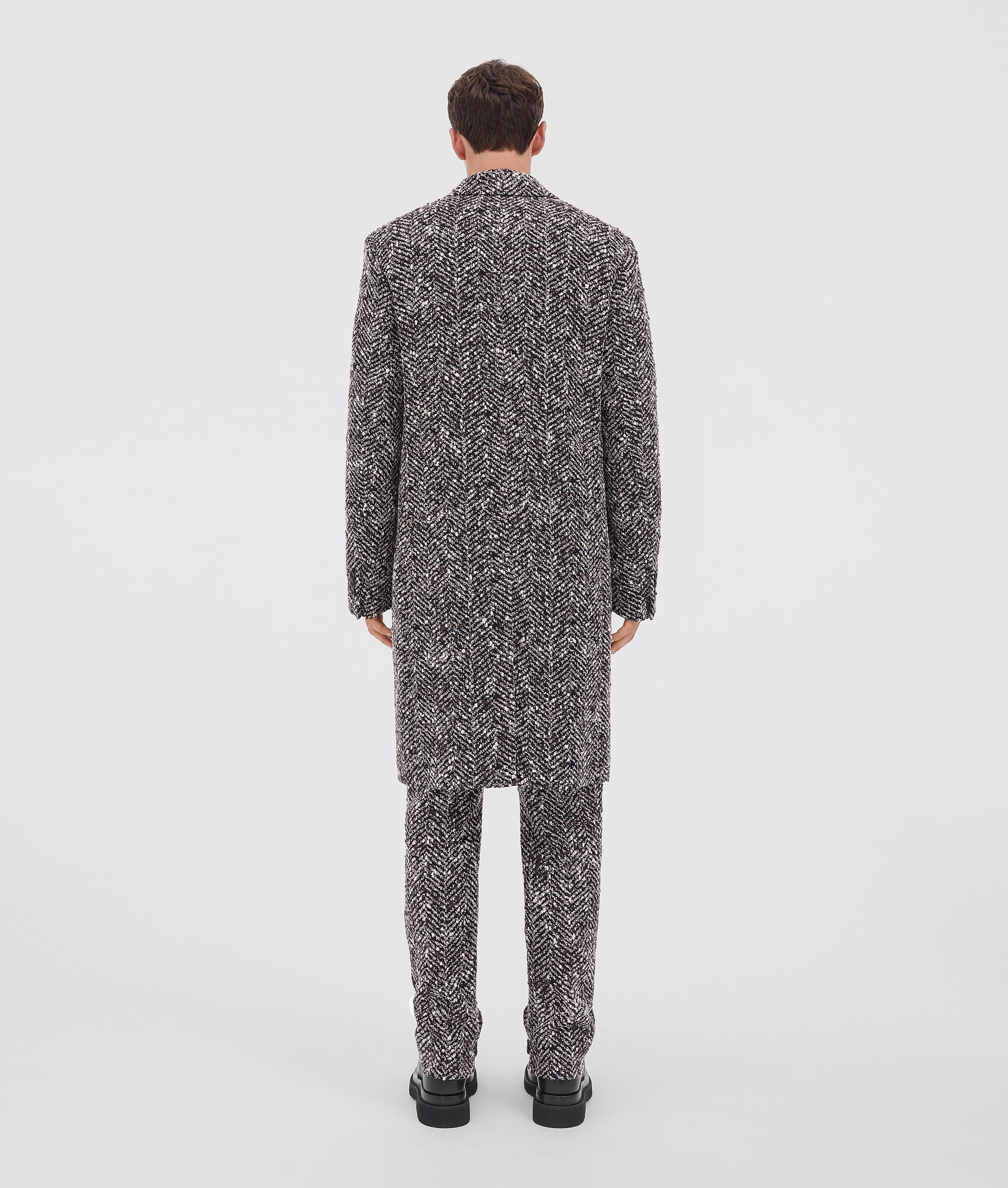 mouliné herringbone wool coat - 3