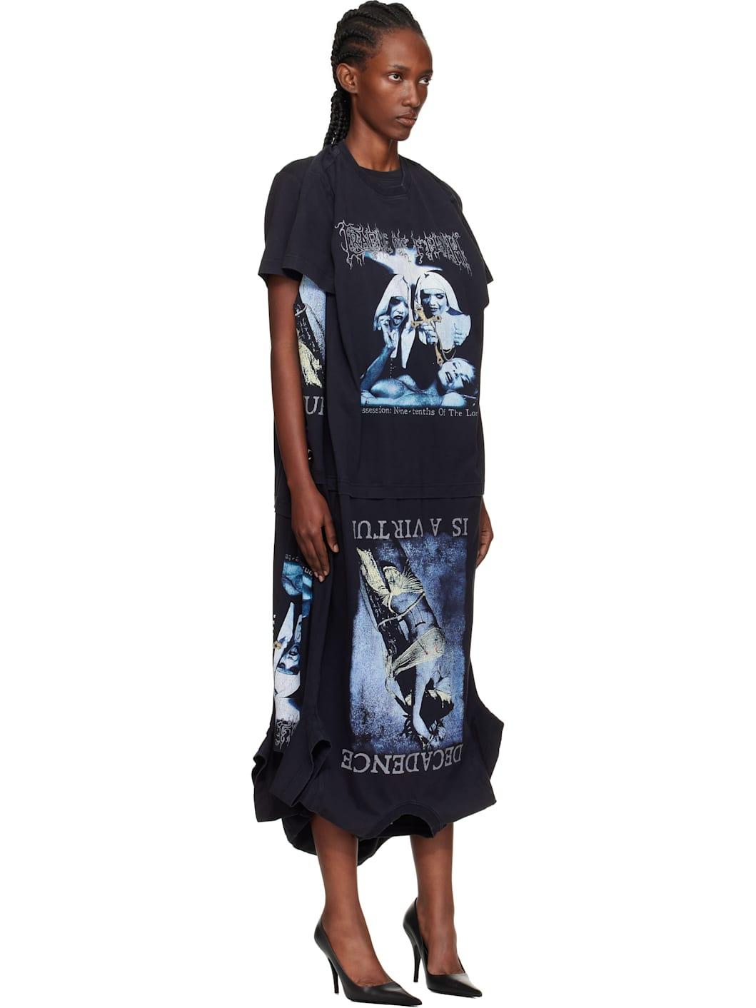 Black Cradle of Filth Multi T-Shirt Maxi Dress - 2