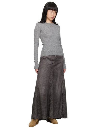 rag & bone Gray Trompe L'oeil Midi Skirt outlook