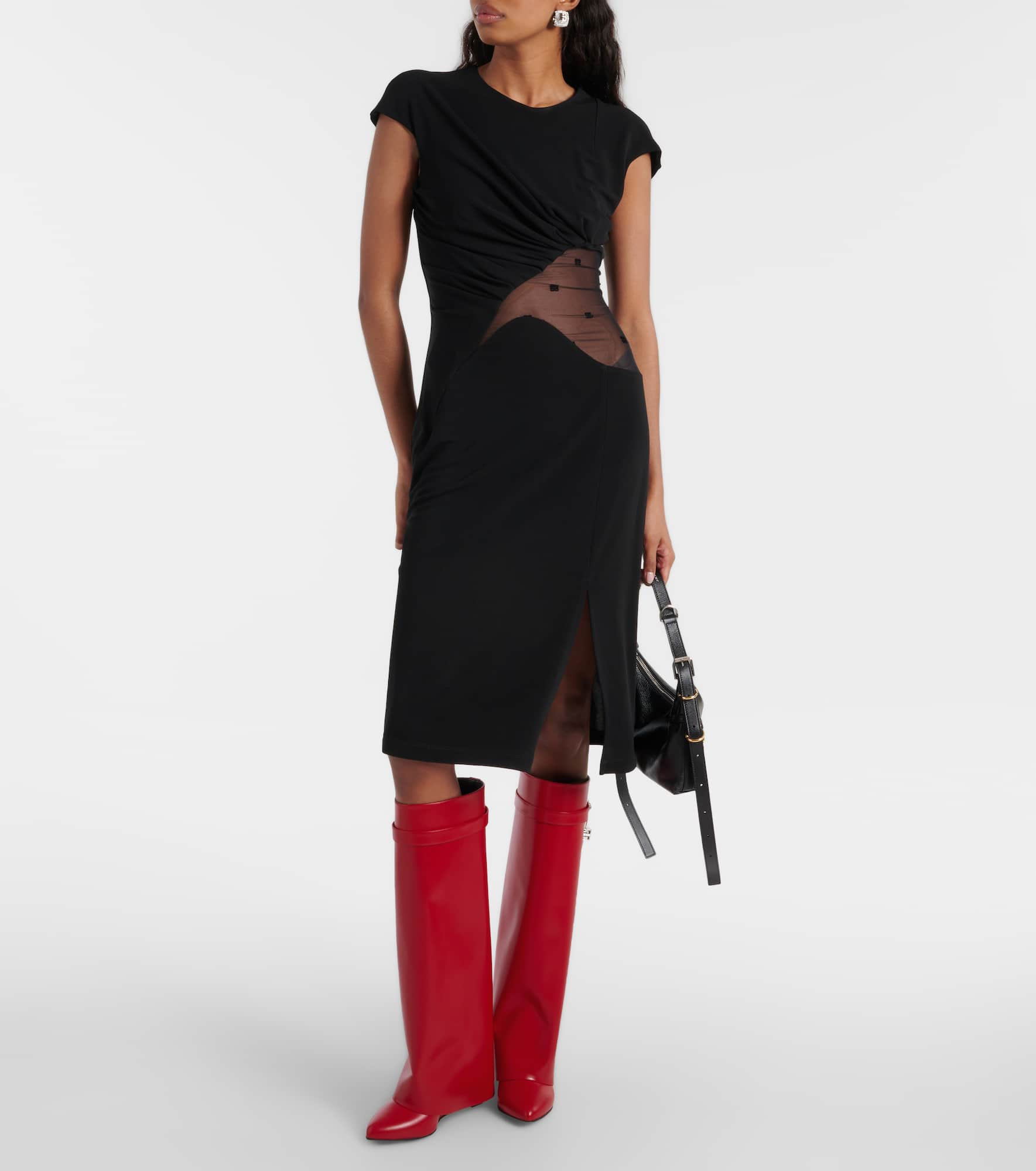 Givenchy Shark Lock leather knee-high boots mytheresa REVERSIBLE