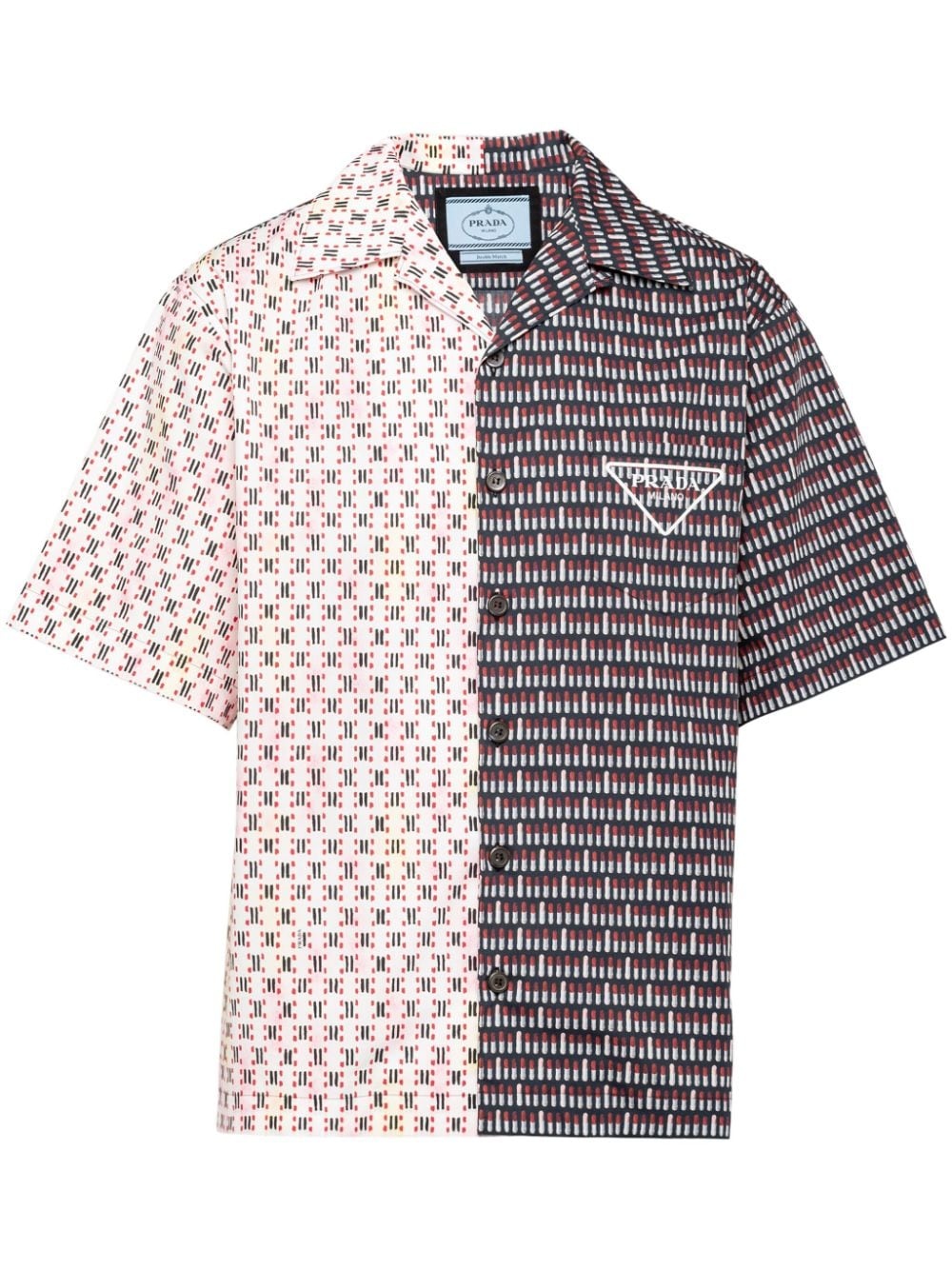 colour-block cotton shirt - 1