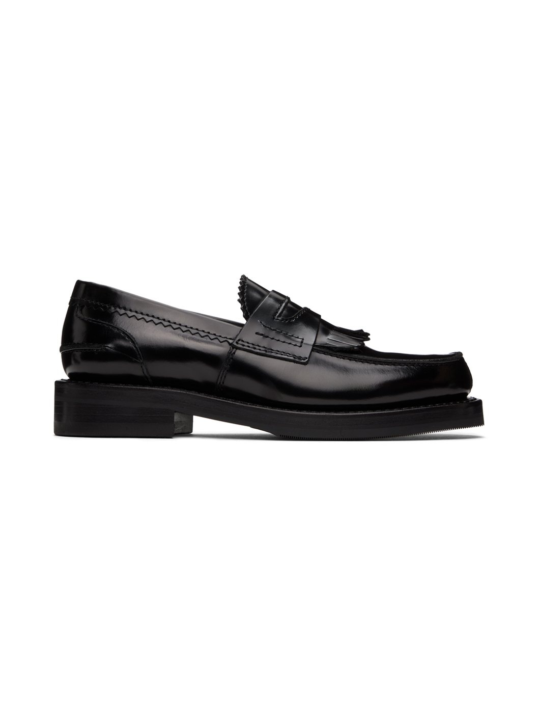 Black Fringed Loafers - 1