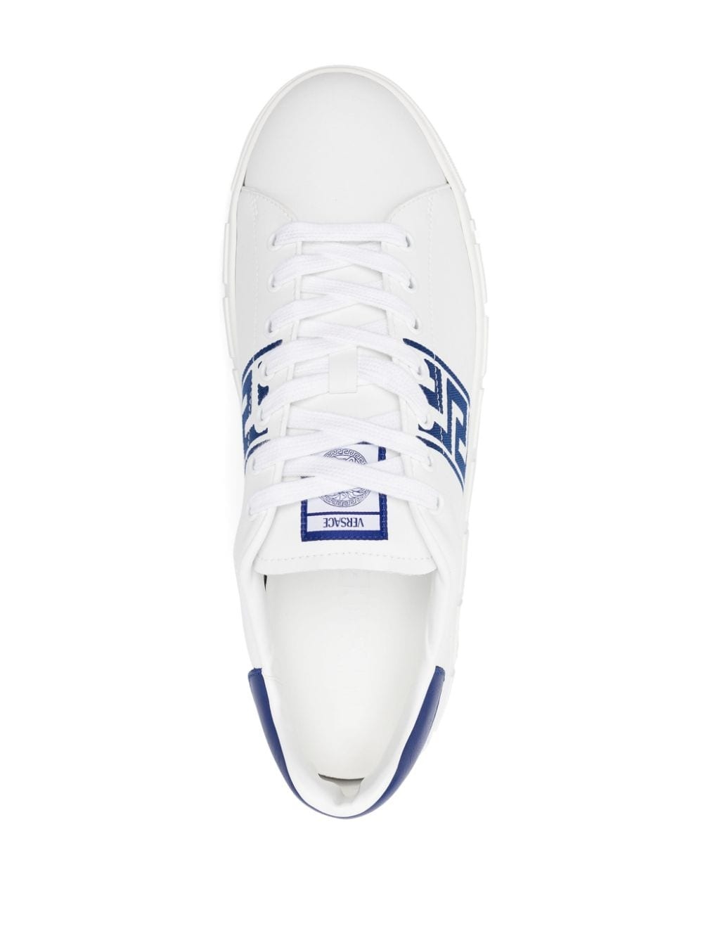 Greca-embroidery leather sneakers - 4