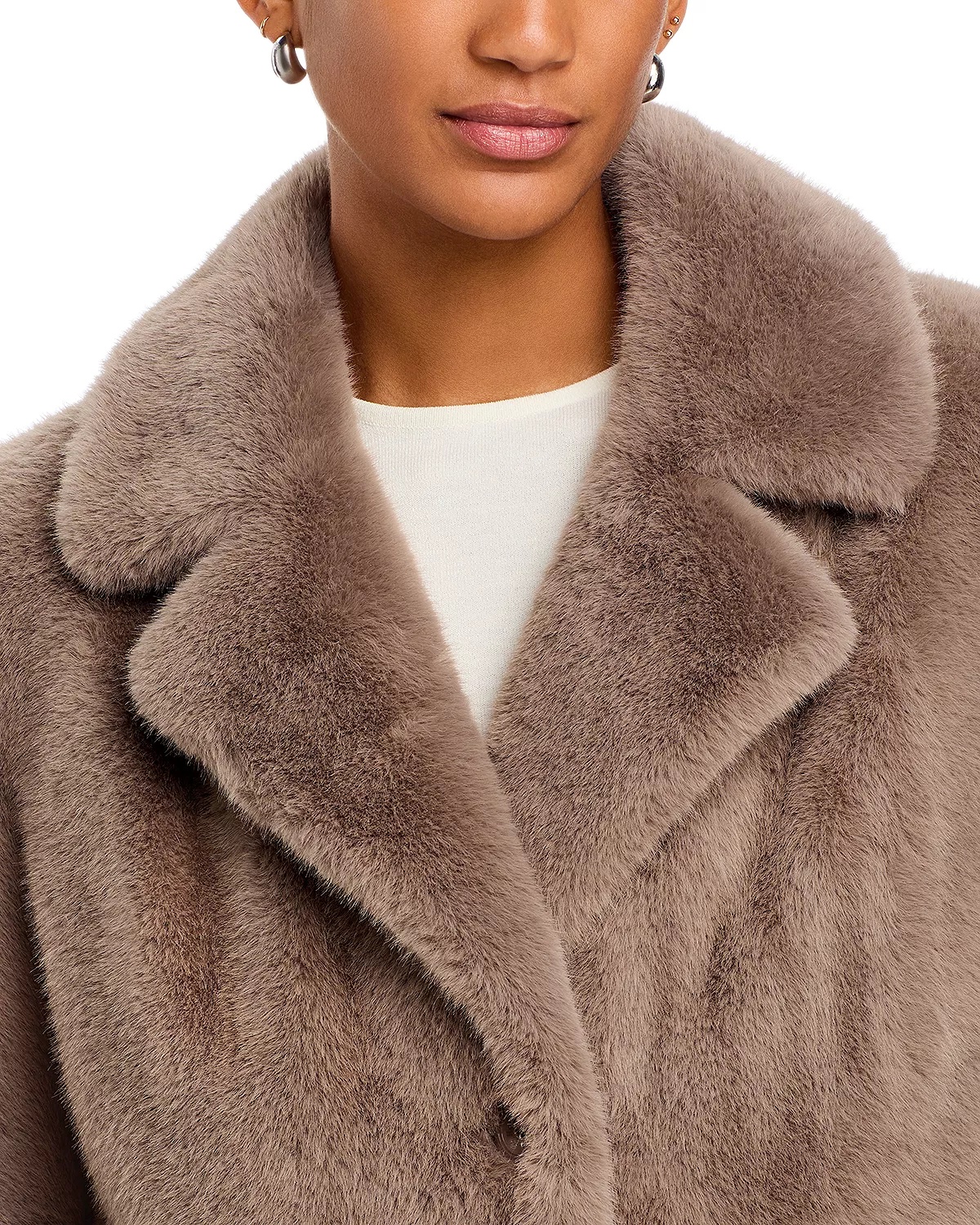 Faux Fur Single Breasted Coat - 6