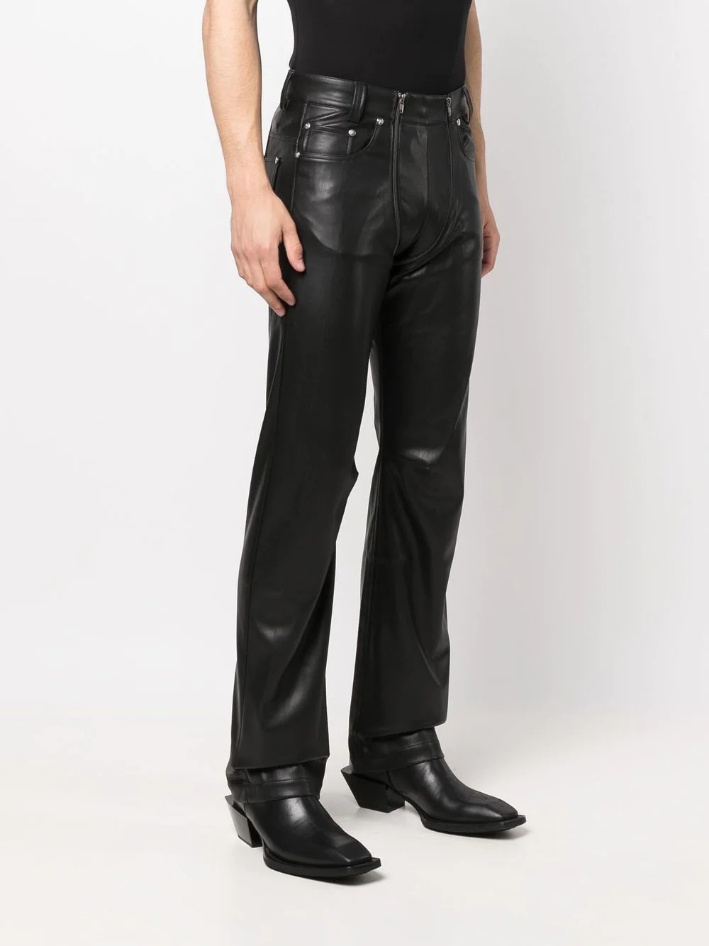 mid-rise straight-leg trousers - 4