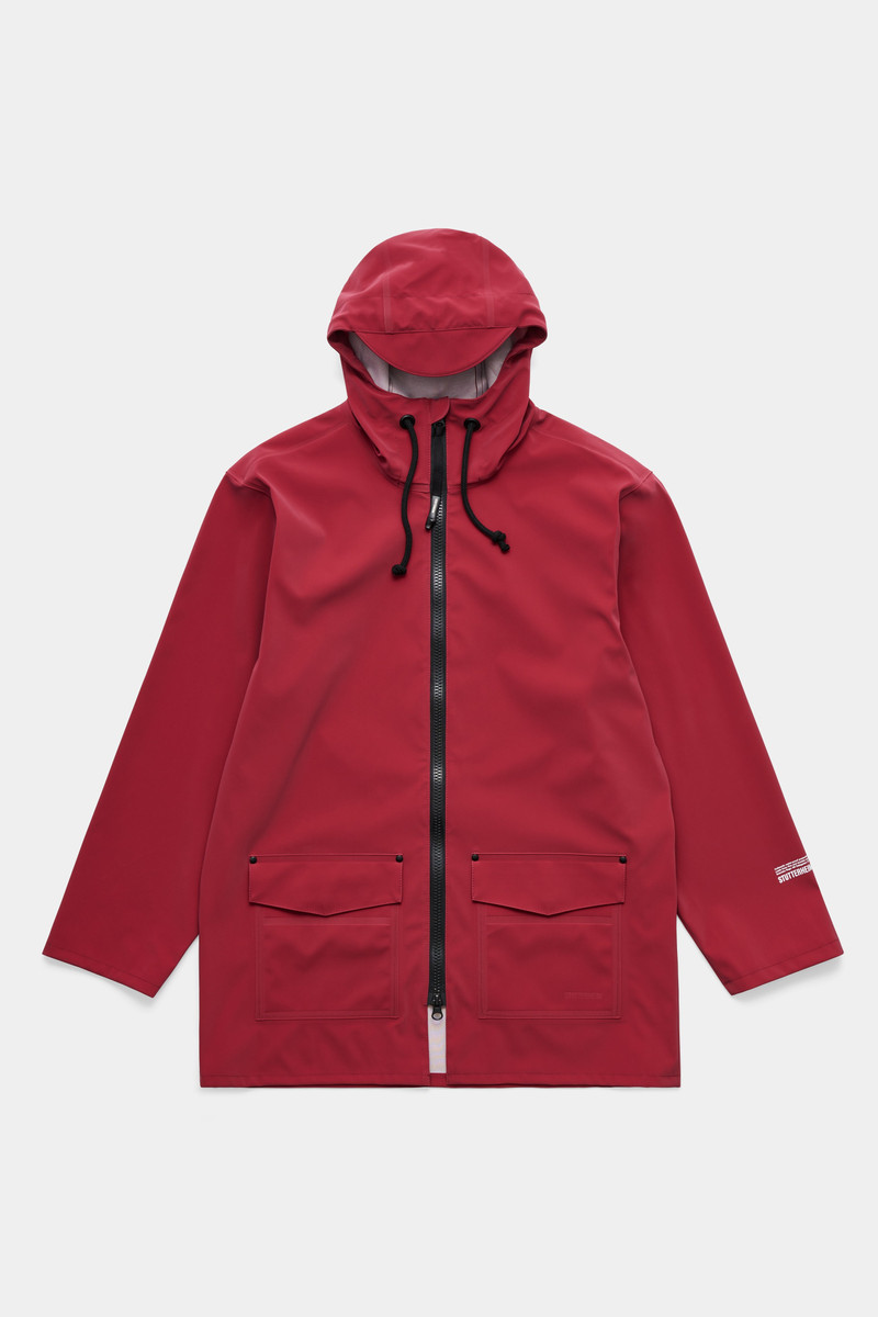 Stockholm Patch Raincoat Burgundy 4