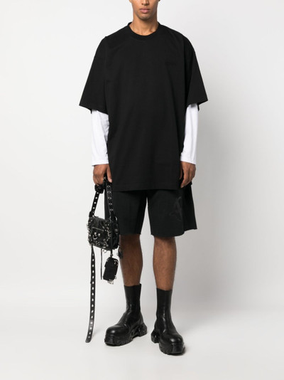 VETEMENTS Reverse Anarchy cotton track shorts outlook