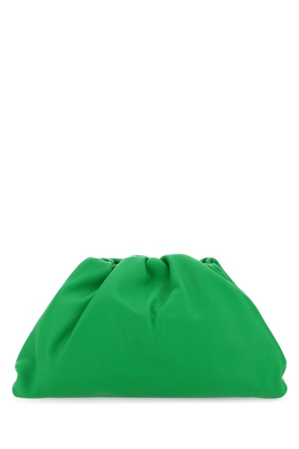 クラッチバッグ BOTTEGA VENETA GRASS GREEN NAPPA LEATHER TEEN POUCH CLUTCH BOTTEGA VENETA Teen Pouch small gathered intrecciato leather