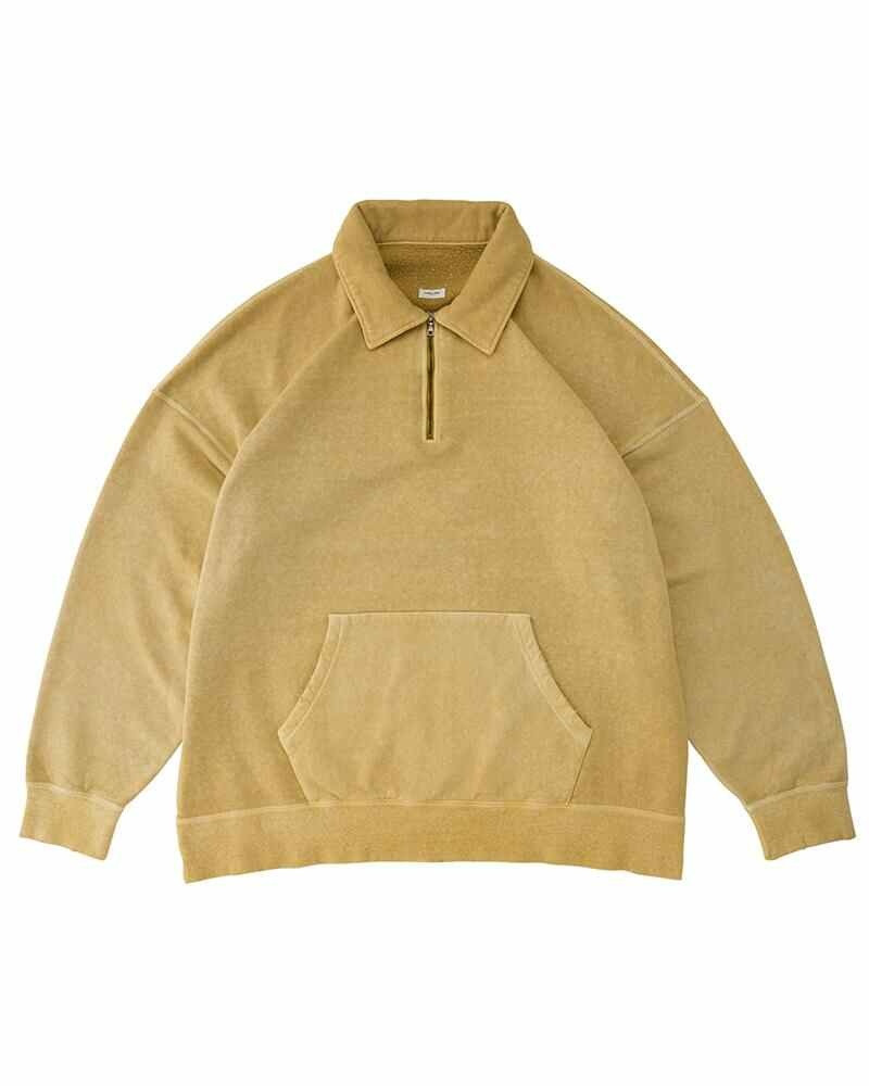visvim JUMBO SWEAT ZIP P.O. (UNEVEN DYE) MUSTARD - 0121205010011