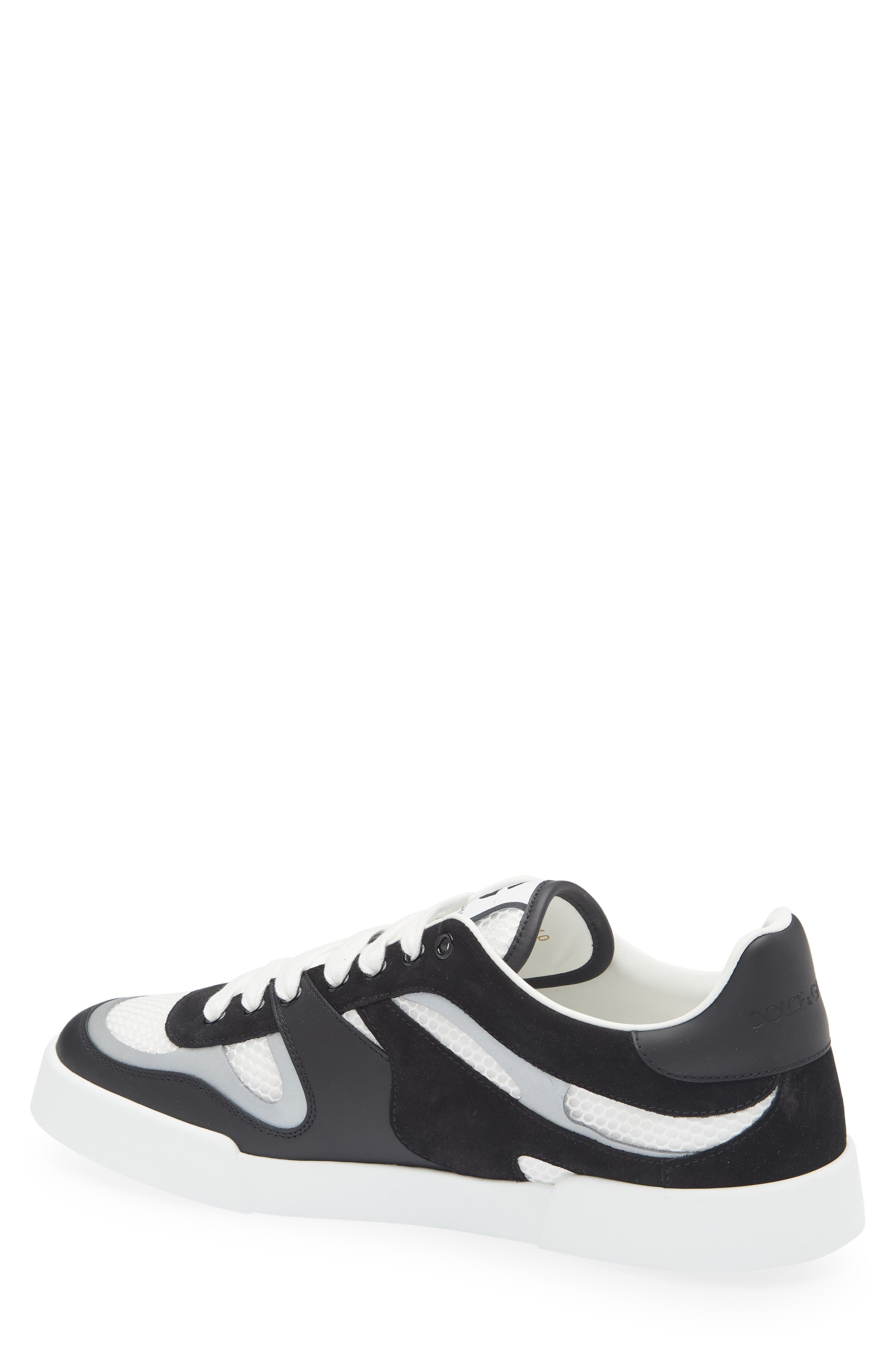 Dolce&Gabbana Mesh & Leather Sneaker in 89697-Bianco/Nero at Nordstrom - 2