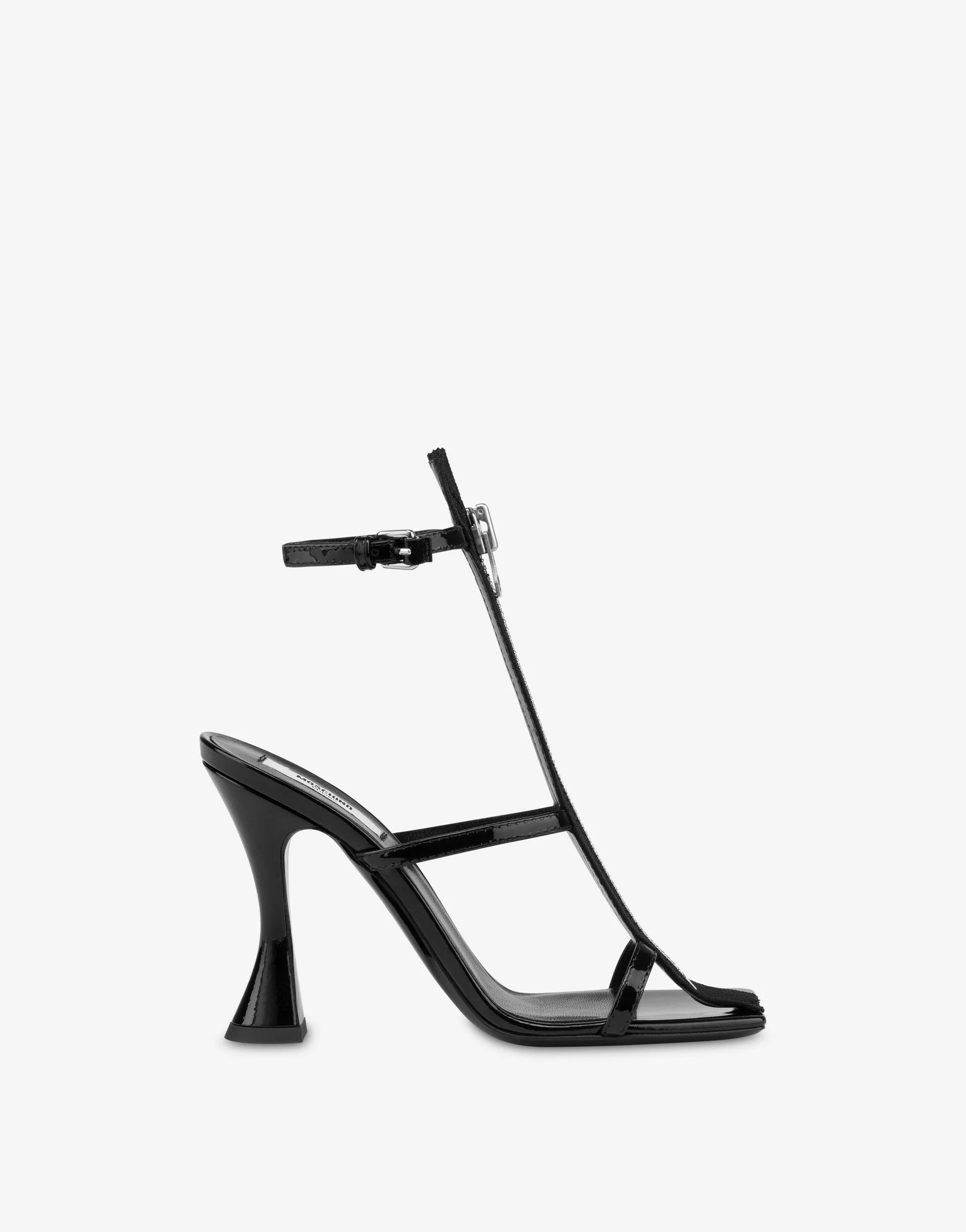 HIGH-HEELED PATENT LEATHER SANDALS - 1