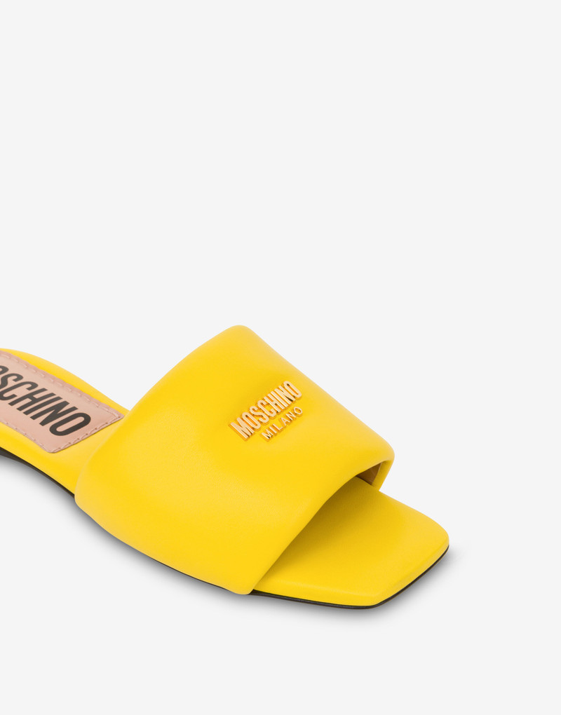 METAL LOGO NAPPA LEATHER FLAT SANDALS 4