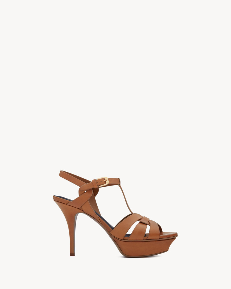 TRIBUTE PLATFORM SANDALS IN SMOOTH LEATHER 1