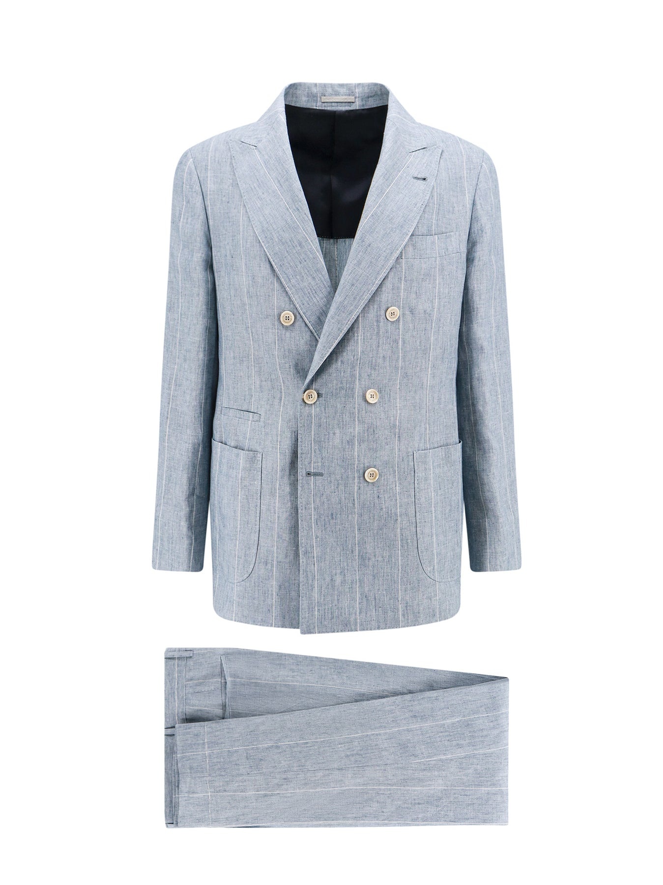 Linen suit with striped motif - 1
