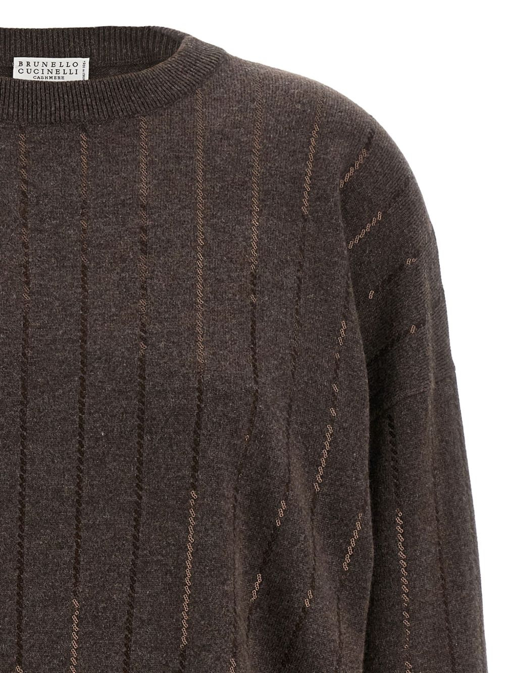 sequin-striped cashmere sweater - 4