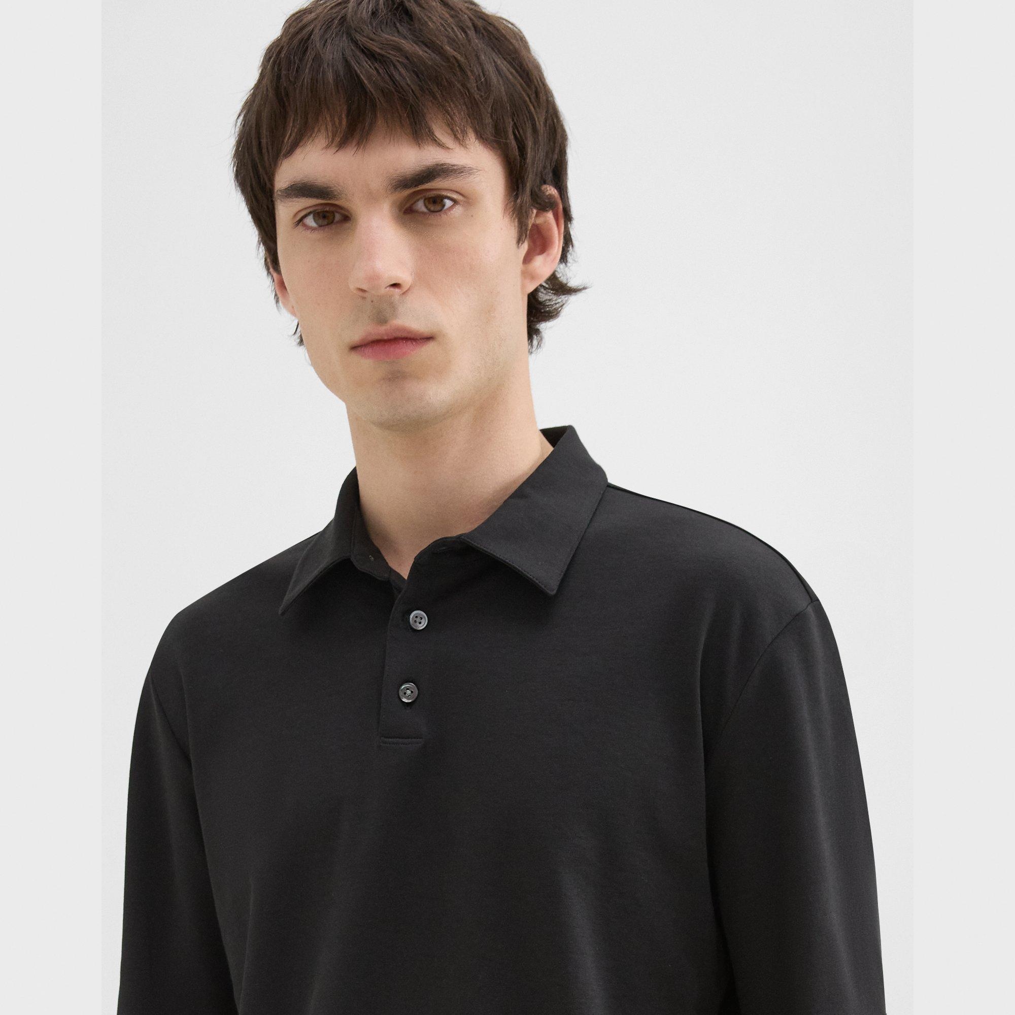 Long-Sleeve Polo Shirt in Cotton Jersey - 5