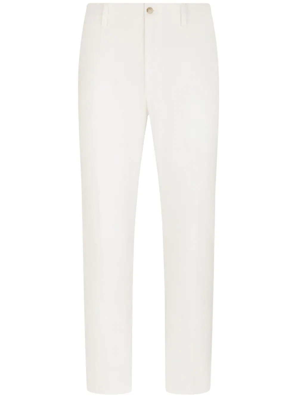 elasticated-waist cotton chinos - 1