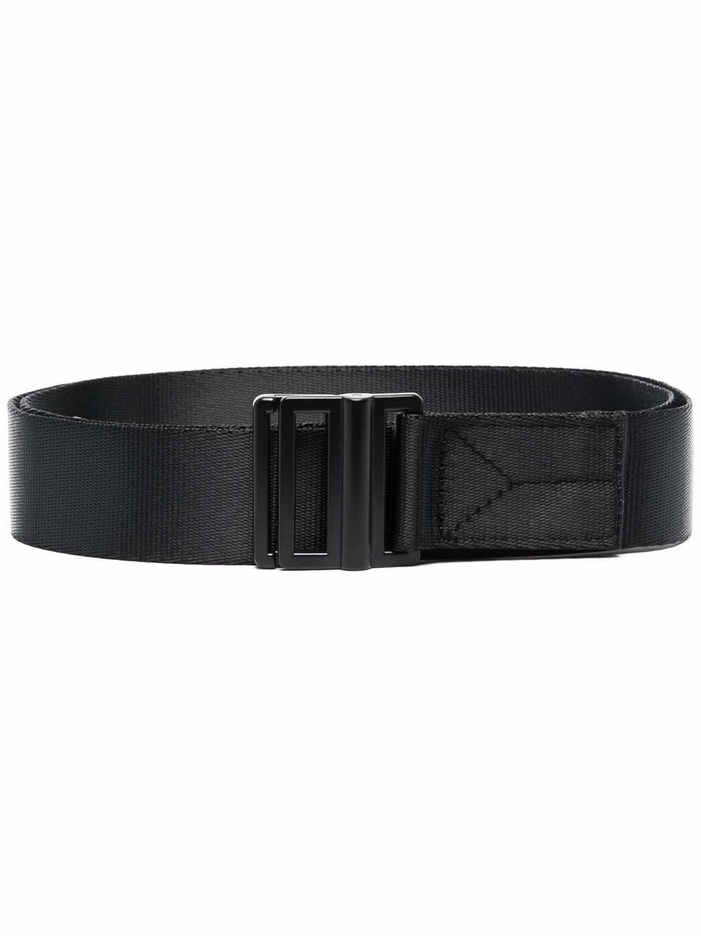 logo-print buckled belt - 1