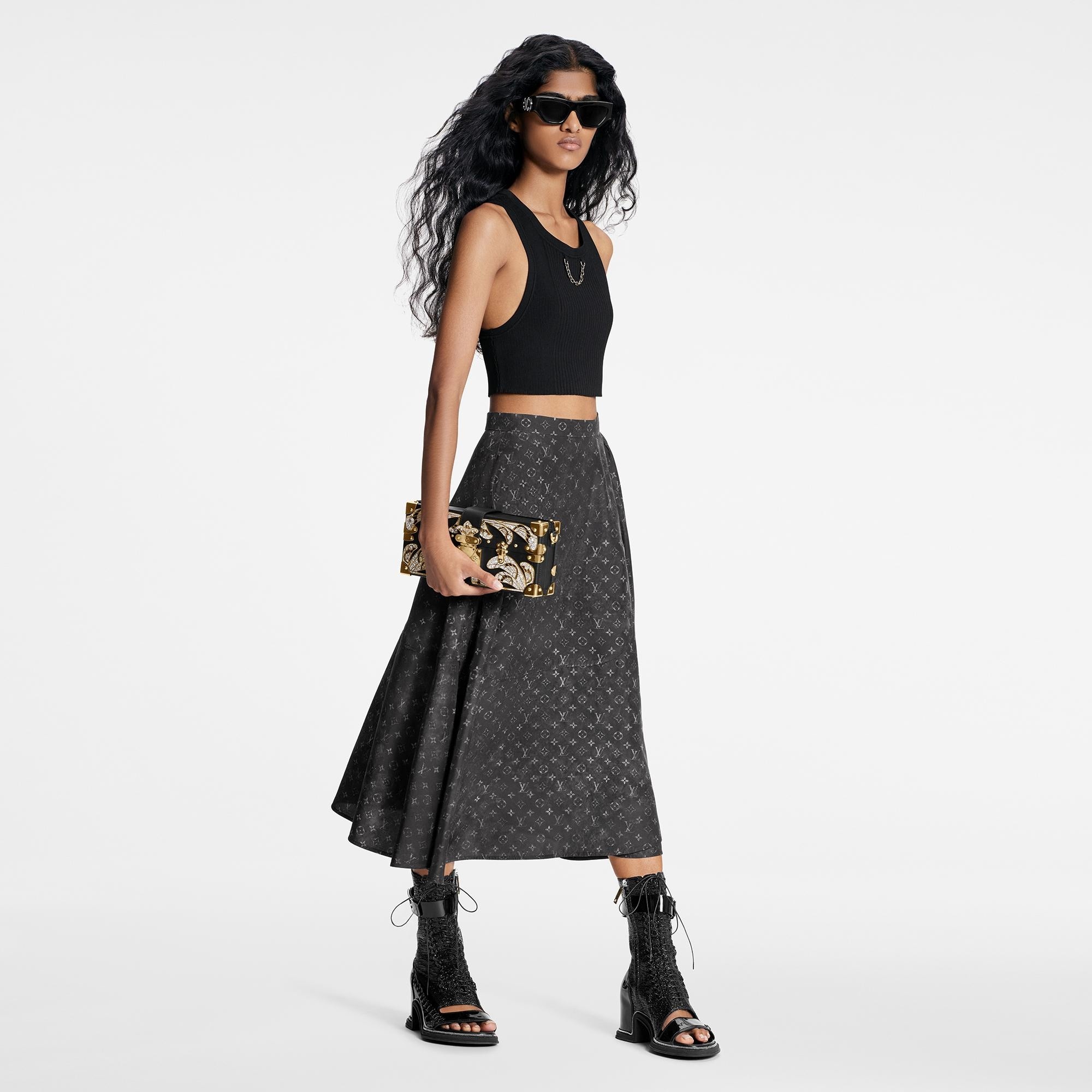 Monogram Cloud Pleat Detail Skirt - 4
