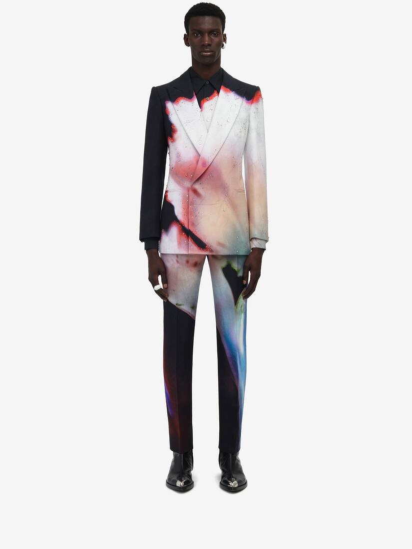 Men's Solarised Flower Double-breasted Jacket in Multicolor - 2
