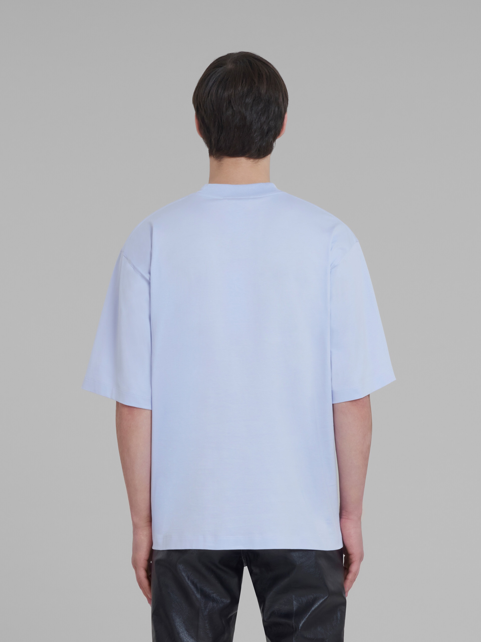 PURPLE COTTON T-SHIRT WITH MARNI WHIRL PRINT - 3