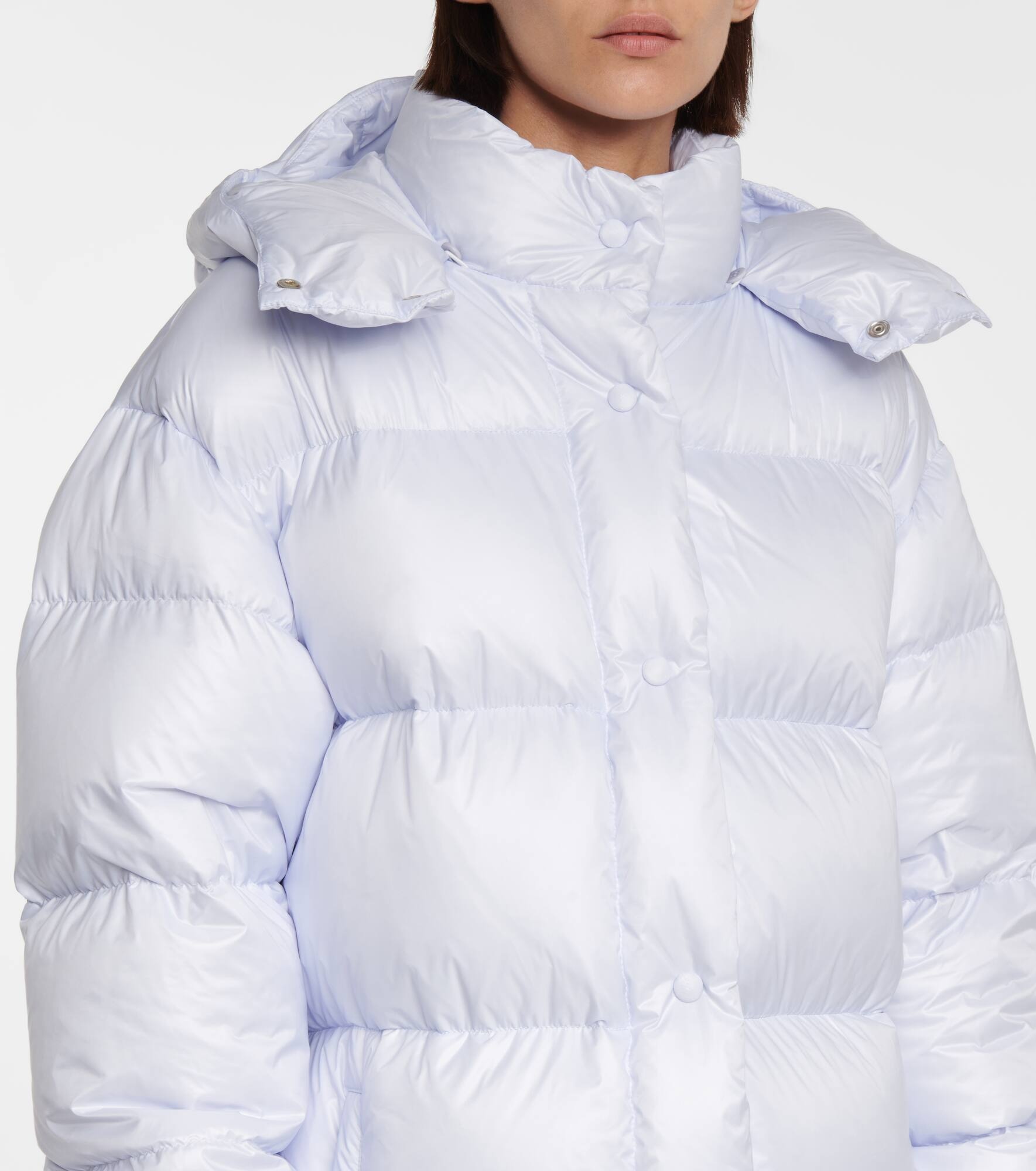 Quilted nylon down coat - 4