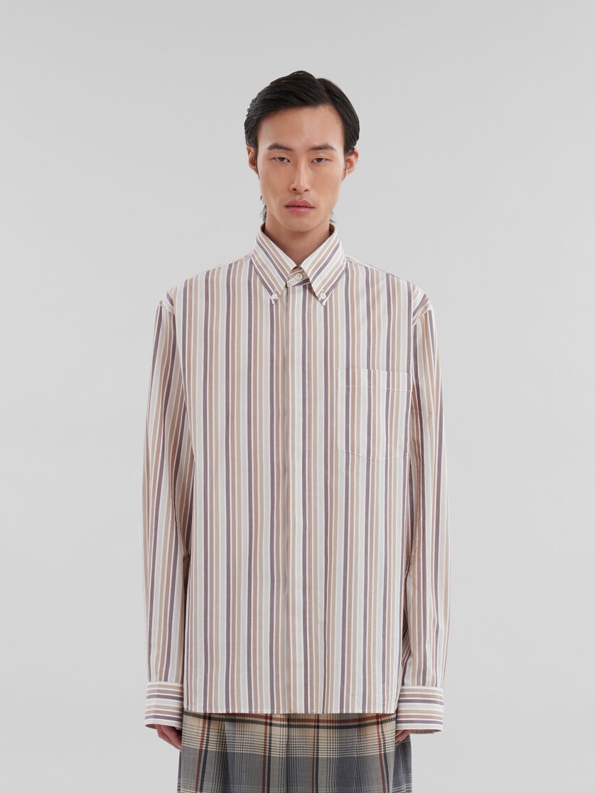 PINK STRIPED ORGANIC POPLIN SHIRT - 2