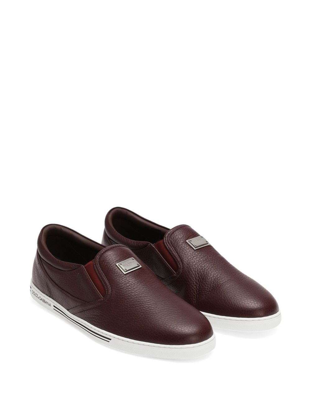 logo-plaque slip-on sneakers - 2