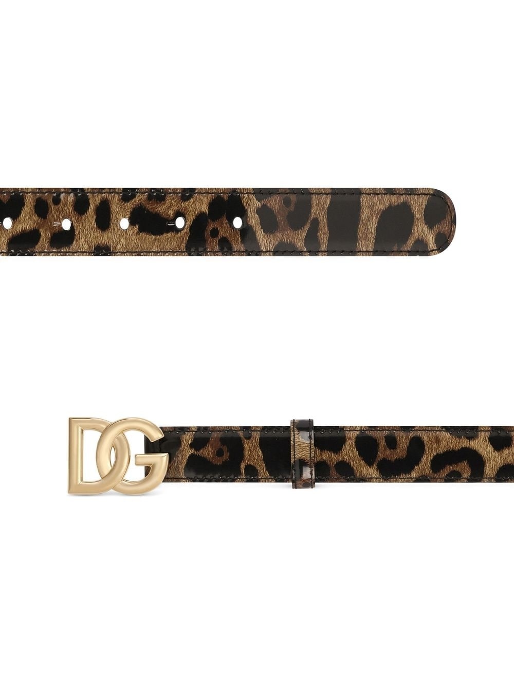 KIM DOLCE&GABBANA leopard-print logo-buckle belt - 3
