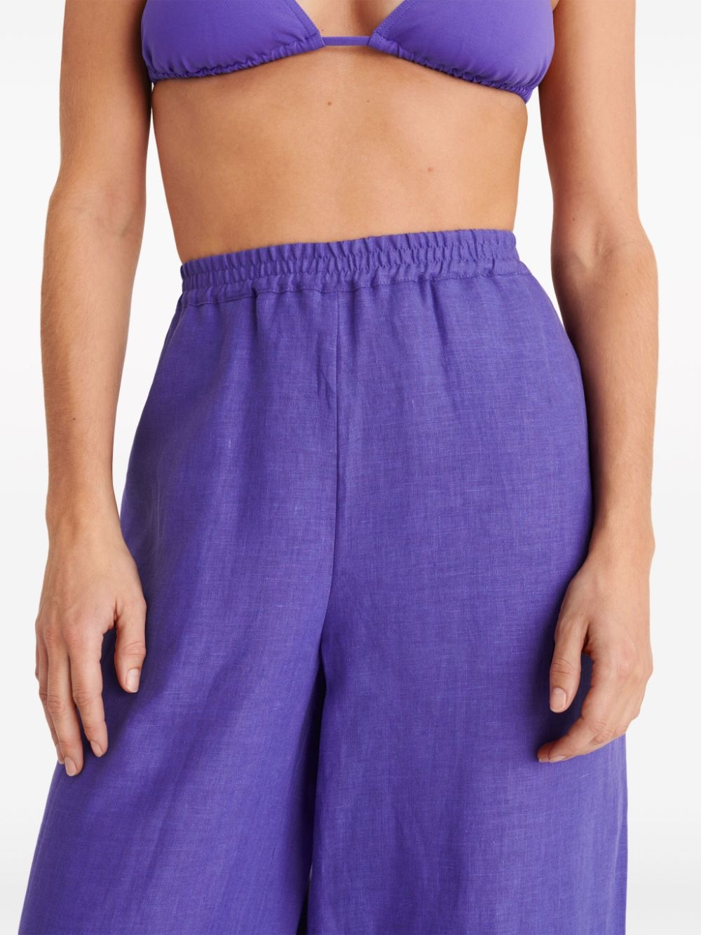 Select wide-leg linen trousers - 4