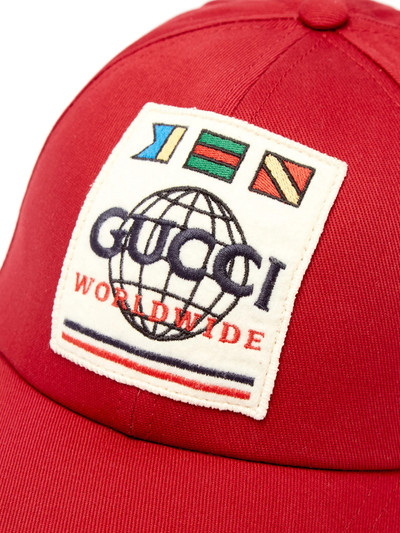 GUCCI Worldwide logo canvas cap outlook