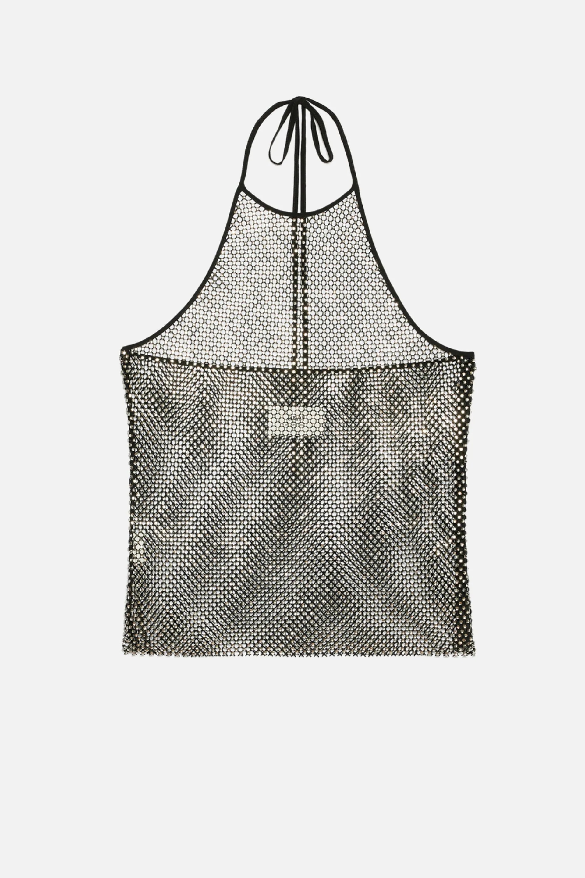 Rhinestoned Fishnet Top - 1