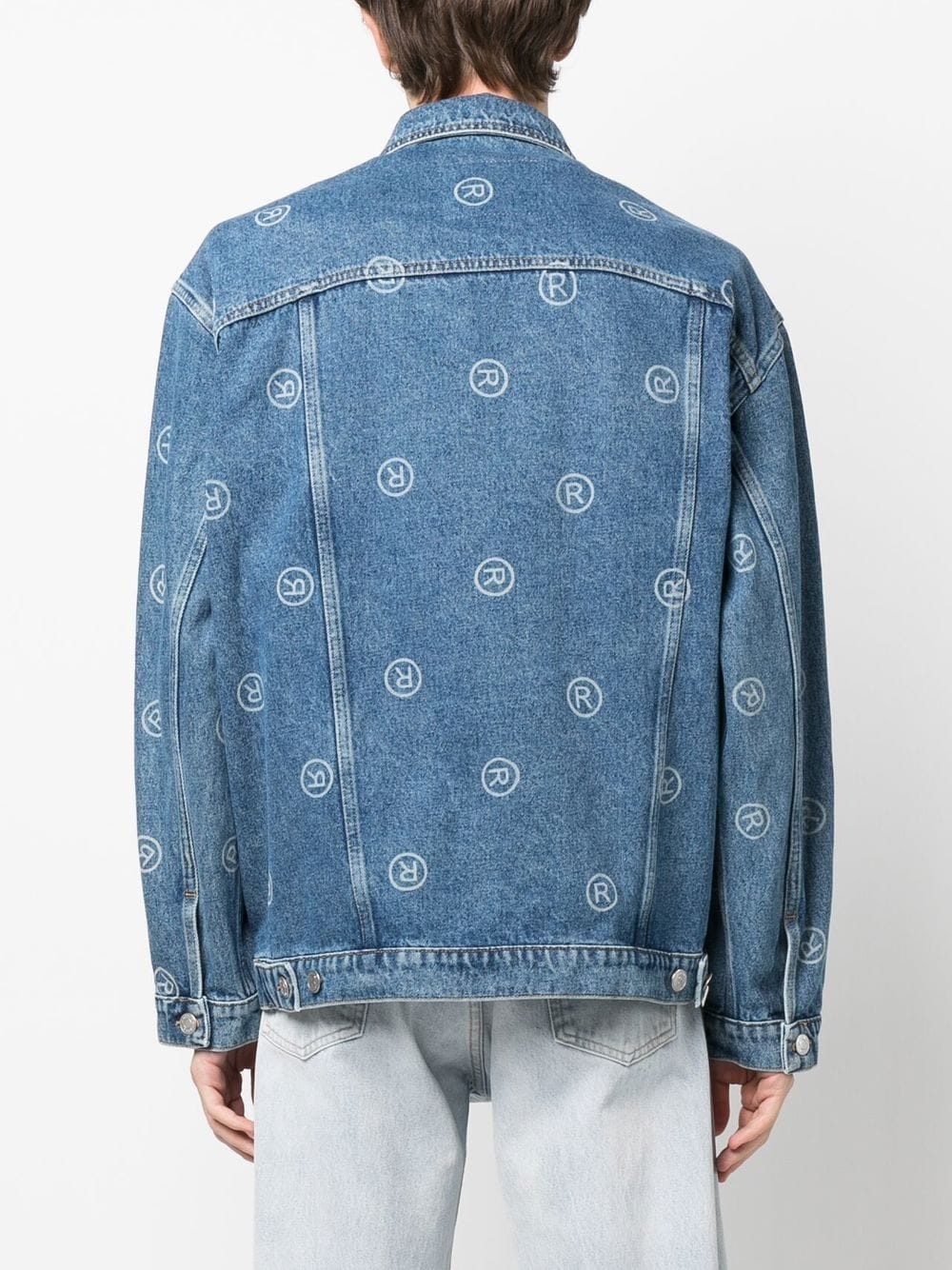 motif-print denim jacket - 4