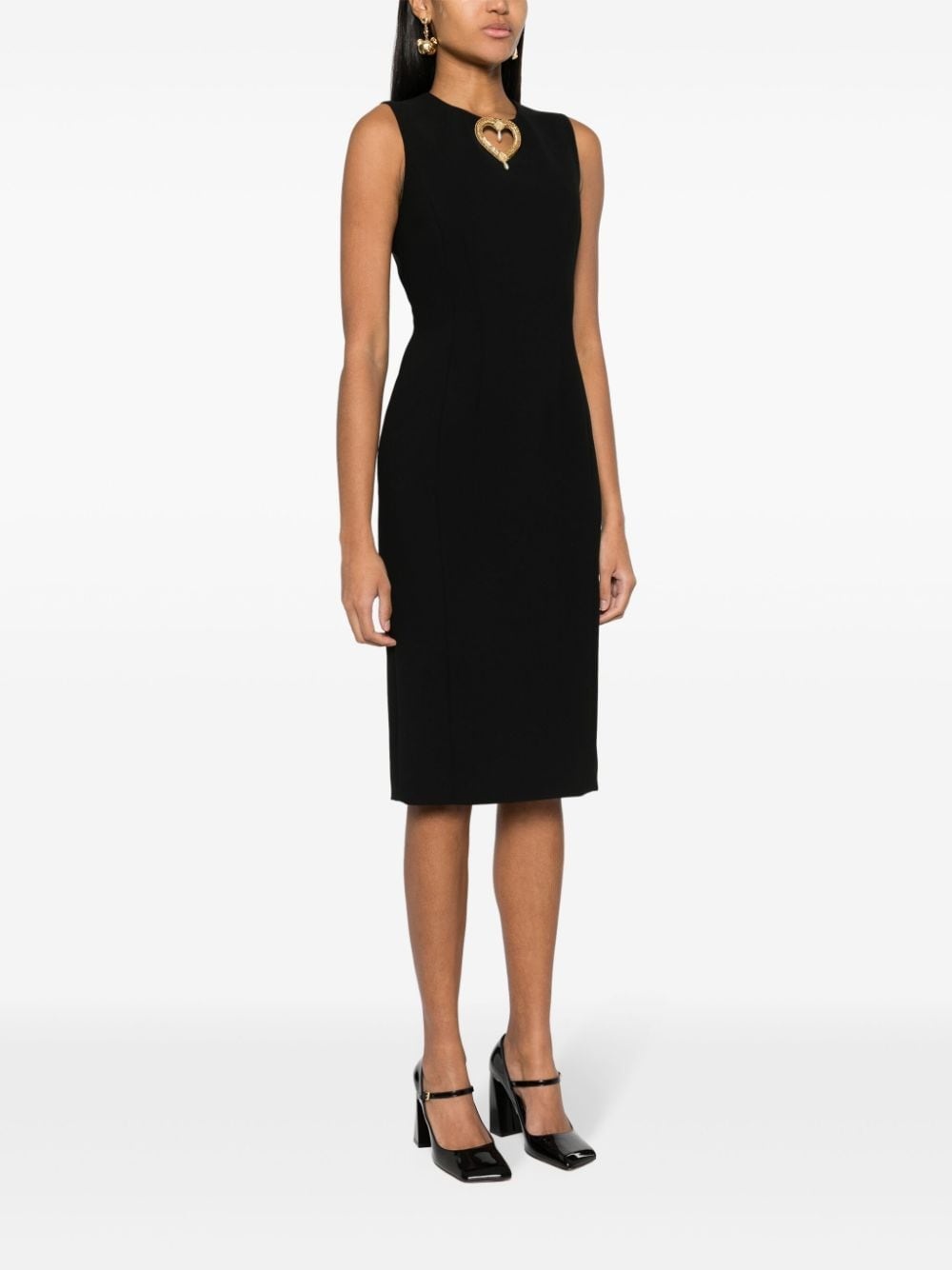 heart-detail midi dress - 3