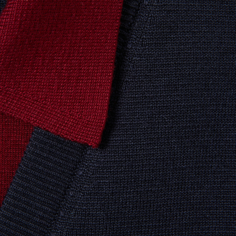 Wool silk polo top with vest overlay 6