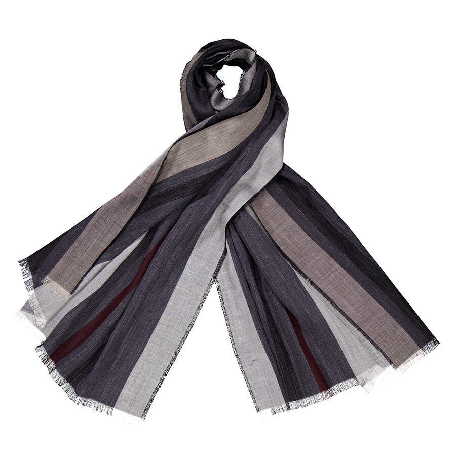 Ferragamo Striped Fringed-Edge Silk-Linen Blend Scarf - 6