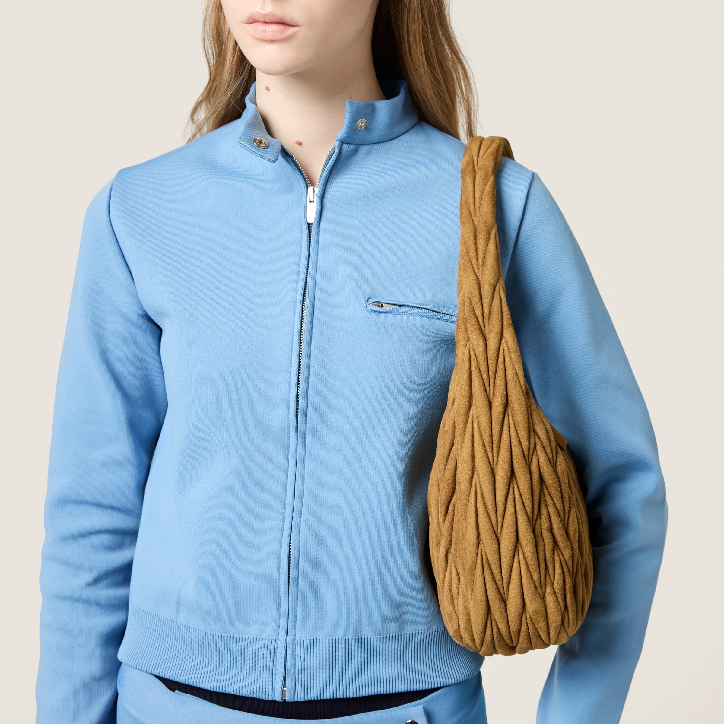 Wander matelassé suede bag - 2