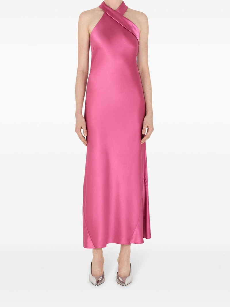 GALVAN Pandora halterneck satin dress outlook