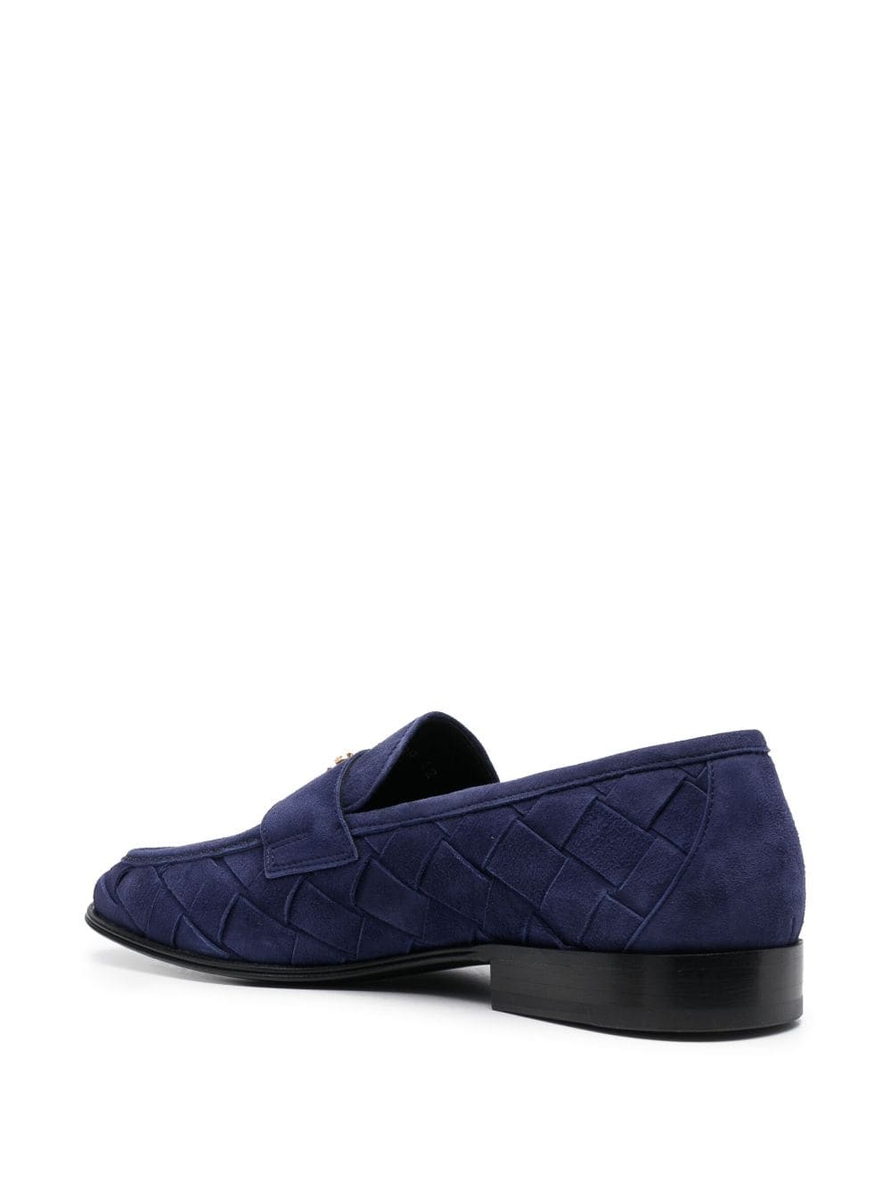 logo-plaque suede loafers - 3