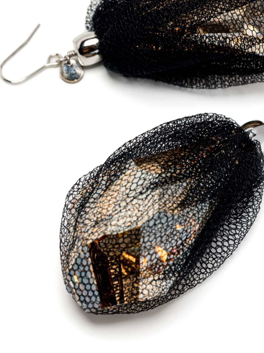 tulle crystal earrings - 3