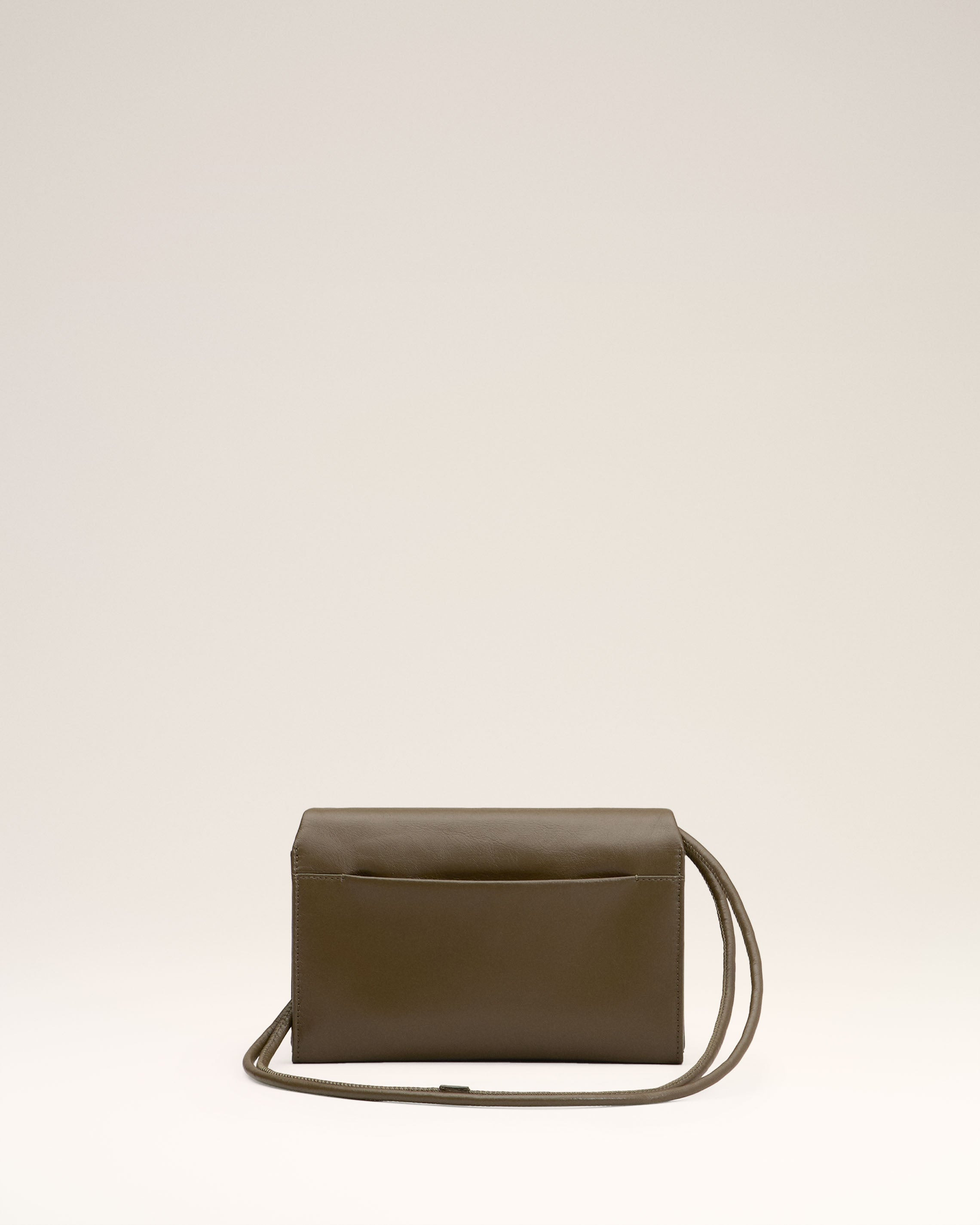 KHAKI LEATHER VOULEZ-VOUS WALLET STRAP - 4