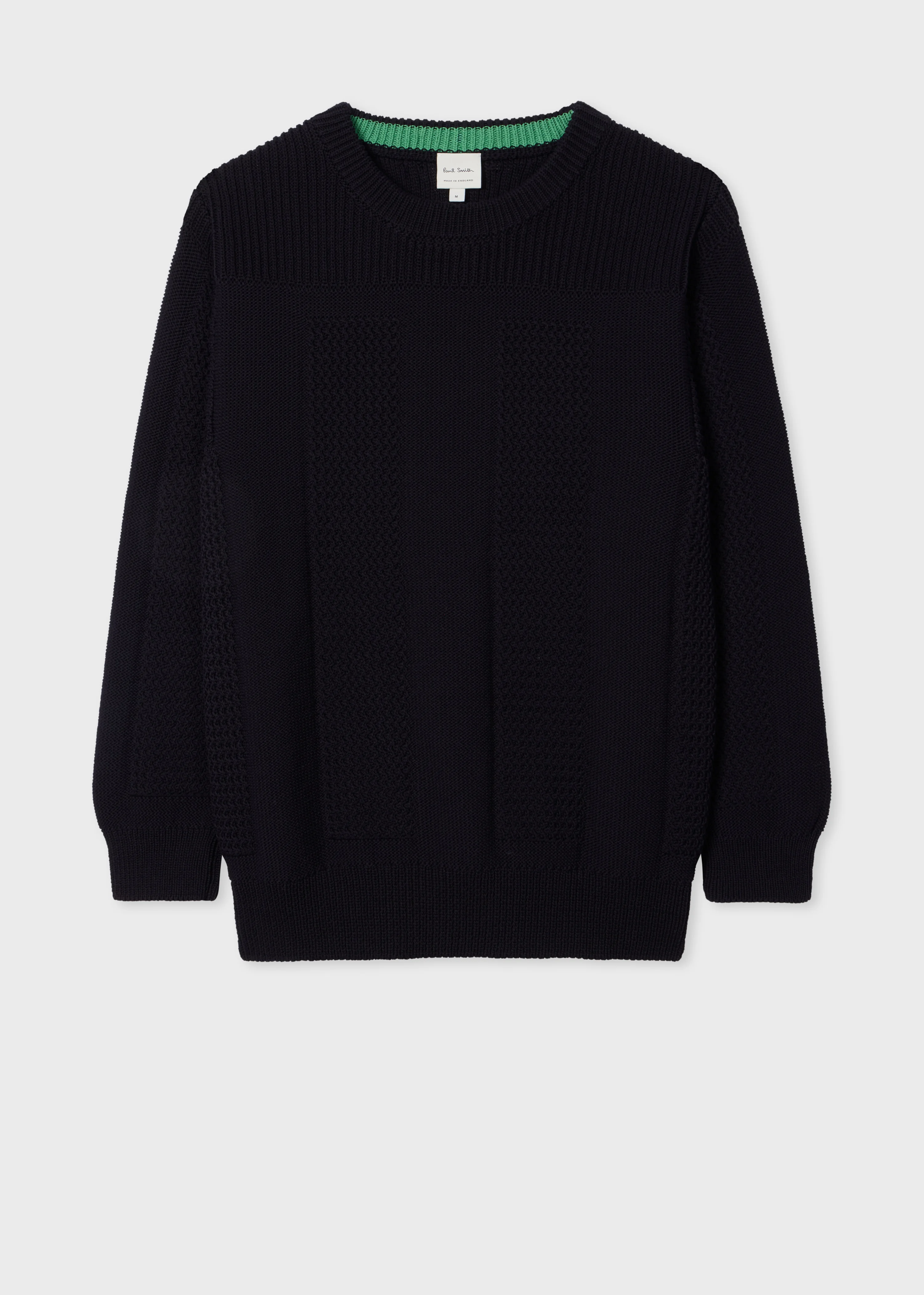 Navy Cotton Fisherman Sweater - 1