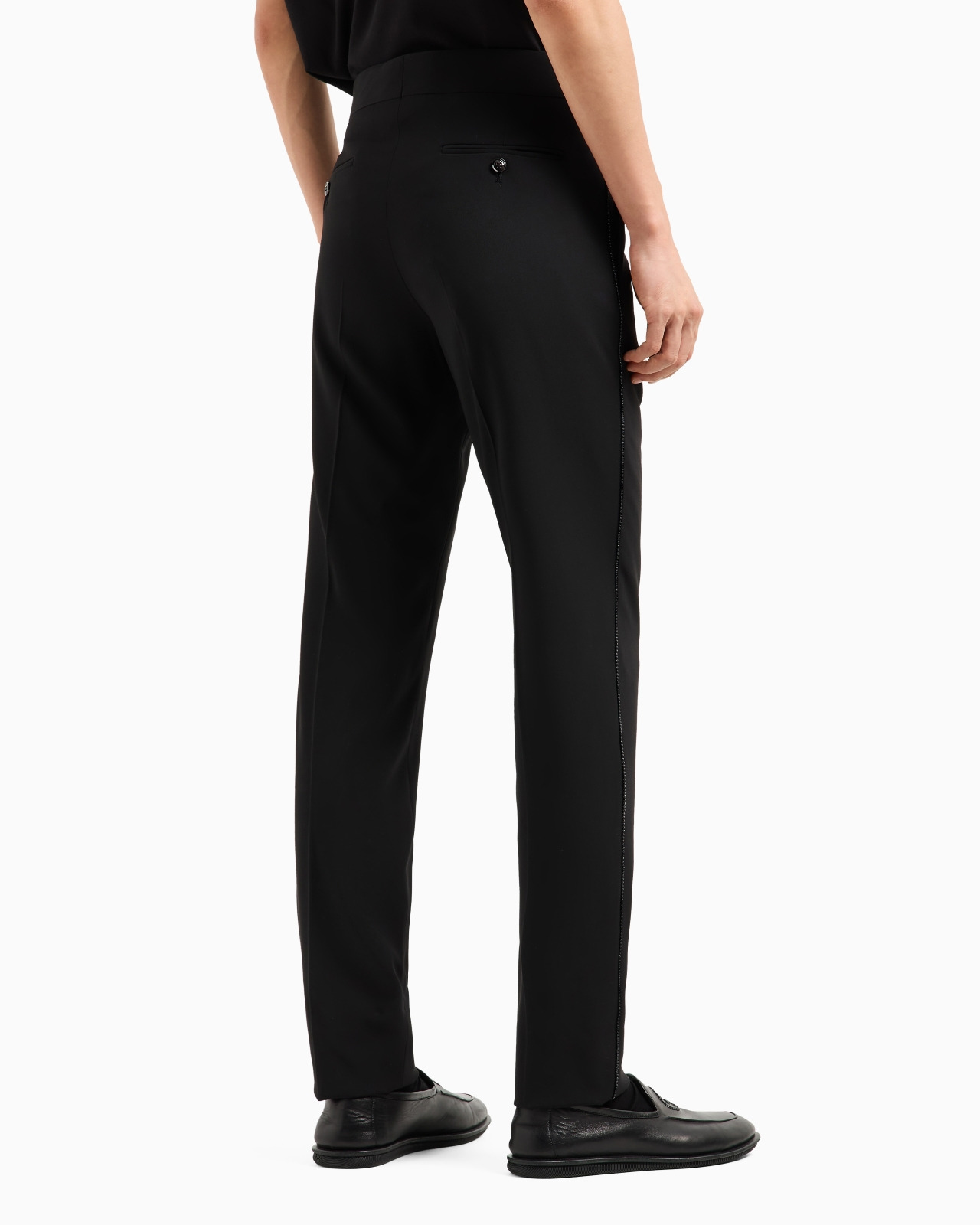 Giorgio’s flat-front trousers in wool crêpe - 3