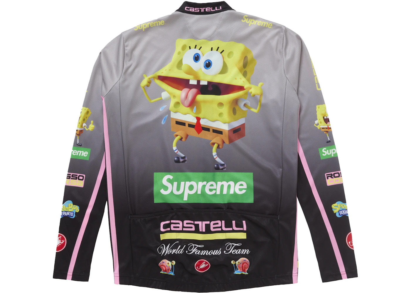 Supreme SpongeBob SquarePants Castelli L/S Cycling Jersey Black - 2