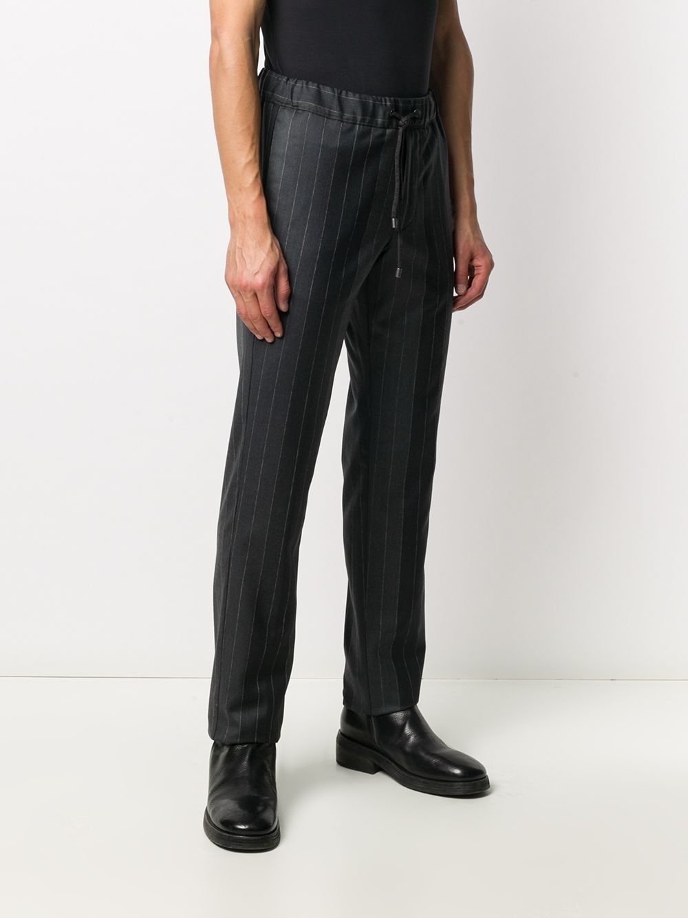 striped drawstring-waist trousers - 3